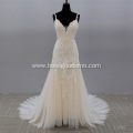 Bridal Sleeveless Ivory Lace Floor Length Cheap Ball Gowns Wedding Dresses For Bride